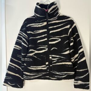 H&M Women’s Black and White Zebra Print Fleece Jacket